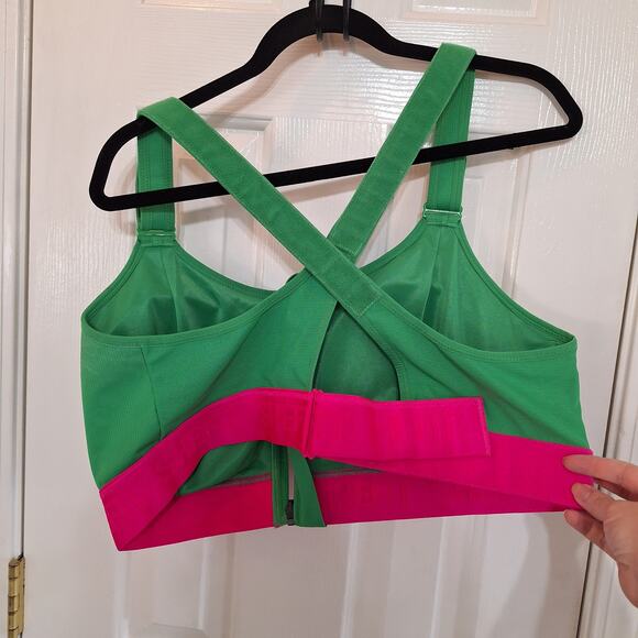 Shefit 5Luxe high impact adjustable Ultimate Sports Bra green hot pink athletic - Picture 3 of 7